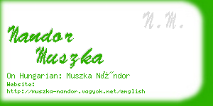 nandor muszka business card